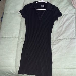 Black collared dress